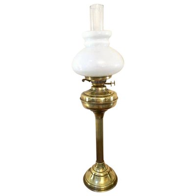 Antique 19th Century Brass Oil Lamp For, Brass Oil Lamp Candle
