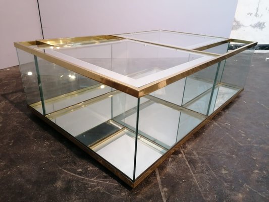 Vintage Italian Crystal Coffee Table With Brass Details For At Pamono - Crystal Coffee Table Vintage Italian Crystal Coffee Table With Brass Details For At Pamono - Crystal Coffee Table