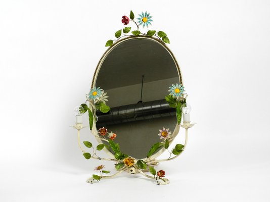 wallpapers Painted Mirror floral metal hand painted mirror 1950s