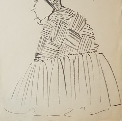 Gerd Hartung Modezeichnung 1950er Bleistift Auf Papier Bei Pamono Kaufen
