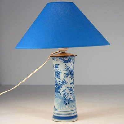Antique Faience Table Lamp From Delft, Blue Delft Table Lamps