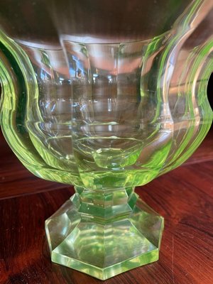 2 Vaseline Glass Bowls Uranium Glass Bowls Green Bowls