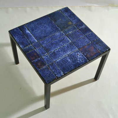 Blue ceramic side sale table