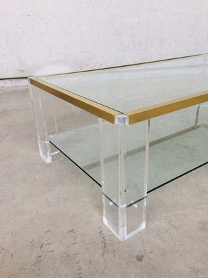 2 Level Brass And Acrylic Glass Coffee Table 1970s For At Pamono Acrylic Glass Coffee Table 1970s, Acrylic Coffee Tables Canada