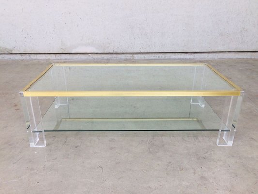 2 Level Brass And Lucite Coffee Table 1970s For At Pamono 2 Level Brass And Lucite Coffee Table, Lucite Coffee Table Au