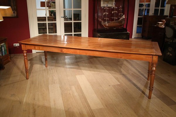 French Cherry Wood Dining Table For, Twelve Foot Dining Table