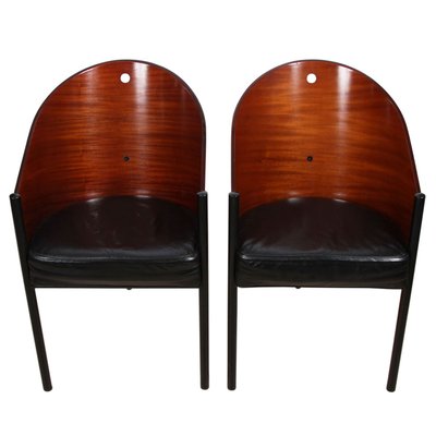Wood Leather Chairs By Philippe Starck Set Of 2 For At Pamono Leather Chairs By Philippe Starck Set, Philippe Starck Furniture