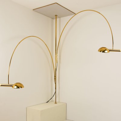 Double Ball Brass Arc Floor Lamp By, Basque Arc Floor Lamp Gold
