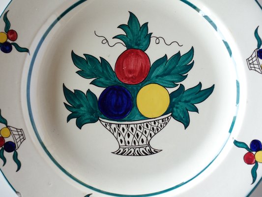 Italian Ceramic Plate by Andrea Galvani for Galvani, 1920s