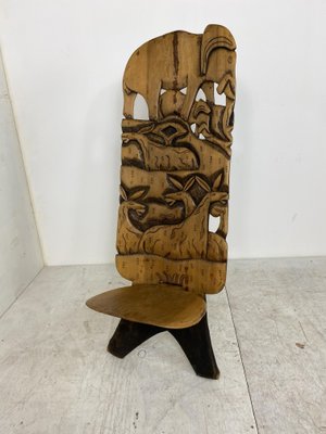 African Hand Carved Tribal Chair 1960s For Sale At Pamono