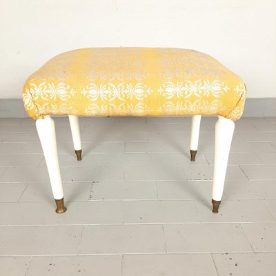 Have learned scramble get Vintage Italian Yellow Textile Stool, 1950s for sale at Pamono