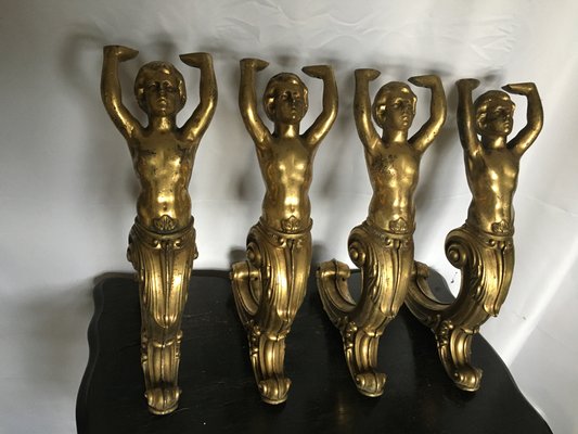 Brass Figures, 1950s, Set of 4 for sale 
