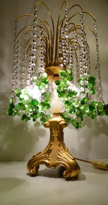 Murano Glass Gilded Bronze Waterfall Table Lamp 1970s