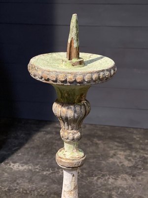 Chandelier d'église bougeoir massifs style antique 70cm blanc