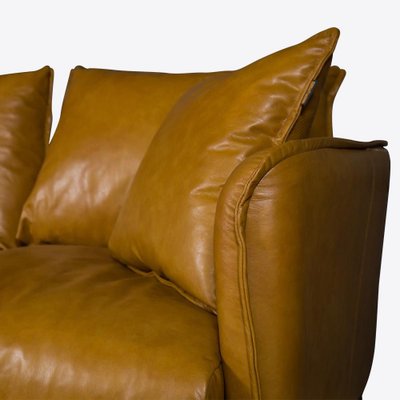 Tan Leather Sofa For At Pamono, Overstuffed Leather Sofa