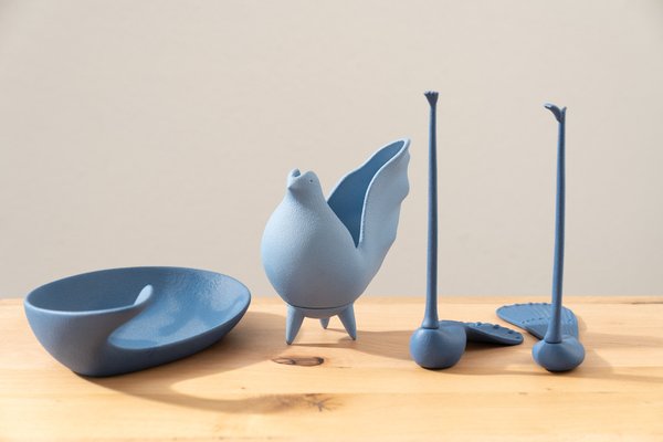 Accessori per la casa in ceramica blu di Lineasette Ceramiche, inizio XXI  secolo, set di 4 in vendita su Pamono