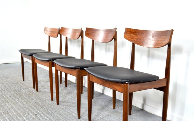 Teak Aniline Leather Dining Chairs By Ib Kofod Larsen For G Plan 1960s Set Of 4 For Sale At Pamono