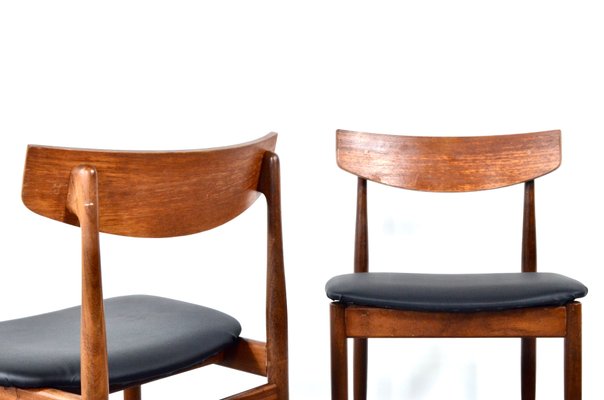 Teak Aniline Leather Dining Chairs By Ib Kofod Larsen For G Plan 1960s Set Of 4 For Sale At Pamono
