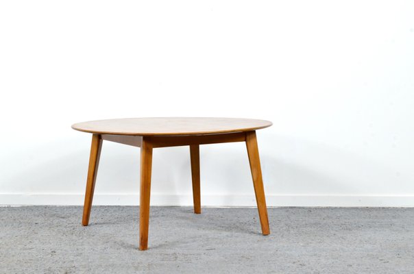 Mid Century Round Walnut Coffee Table, Round Walnut Wood Coffee Table