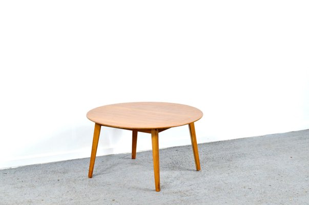 Mid Century Round Walnut Coffee Table, Round Walnut Wood Coffee Table