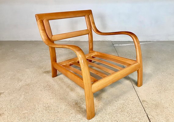 Danish Bentwood Leather Lounge Chair from Komfort 1970s