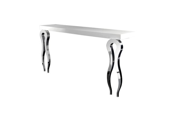 High Wood And Steel Silhouette Console Table With 2 Legs By Vgnewtrend For At Pamono Wood And Steel Silhouette Console Table, Stainless Steel Console Table Legs