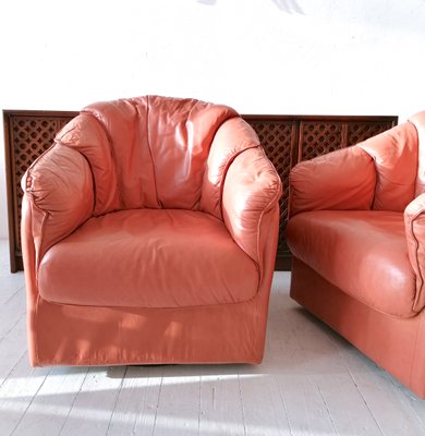 Pink Leather Lounge Chair 1980s, Pink Leather Furniture