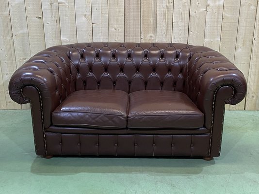 Chesterfield Chocolate Leather Sofa, Used Chesterfield Leather Sofa