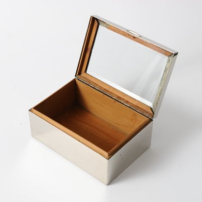 Vintage Nickel-Plated Cigarette Box, 1930s for sale at Pamono