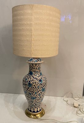 Italian Ceramic Capri White And Blue Table Lamp 1960s For At Pamono Italian Ceramic Capri White And Blue, Chinese Ceramic Table Lamps Australia