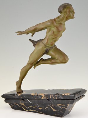 L Valderi Gold Athlet Art Deco Skulptur 1930er Bei Pamono Kaufen