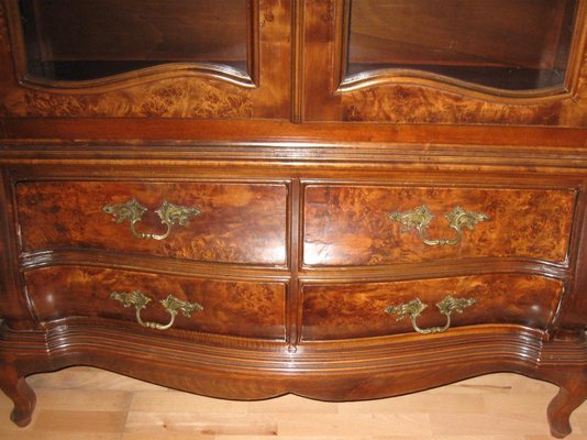 Antique Display Cabinet In Dark Solid, Dark Solid Wood Dresser