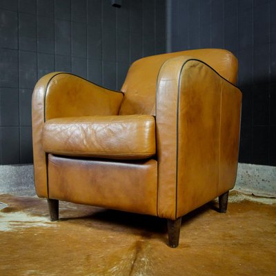 Vintage Light Brown Leather Armchair, Vintage Brown Leather Chair