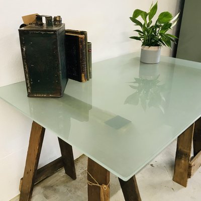 Glass Office Desk for sale at Pamono