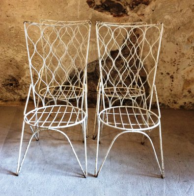 Spanish White Garden Chairs 1950s Set Of 4 For Sale At Pamono
