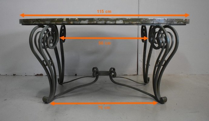 Table Basse De Forme Rectangulaire En Fer Forgé, Plateau De Marbre Recolle Dimensions 47x 6483d9a292bd9 Full 67126600 1686362531