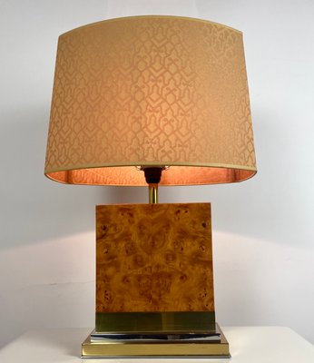 Large Italian Table Lamp In Burl And, Burl Wood Table Lamp