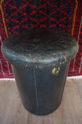 Antique Leather Ottoman for sale at Pamono