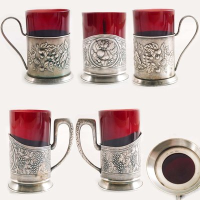 Antikes Silber & Glas Geschirr, 11 . Set bei Pamono kaufen