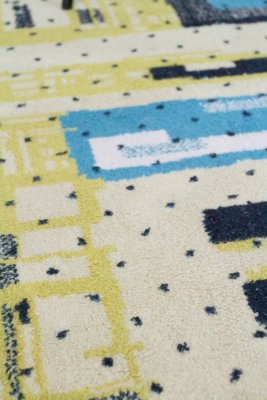 Giant Yellow Blue Wool Carpet 1970s For Sale At Pamono