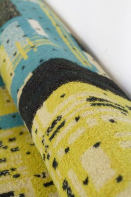 Giant Yellow Blue Wool Carpet 1970s For Sale At Pamono
