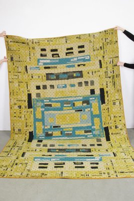 Giant Yellow Blue Wool Carpet 1970s For Sale At Pamono