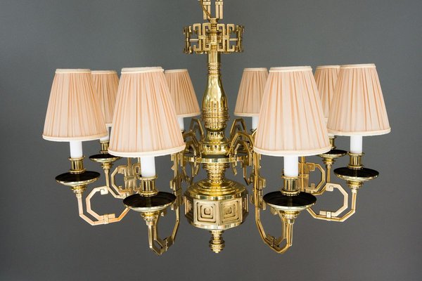 Brass Saloon Chandelier by Gaetano Sciolari, 1920s for sale at Pamono