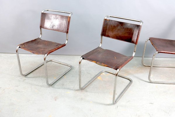 Vintage S33 Chairs by Mart Stam & Marcel Breuer for Thonet, Set of 3 for  sale at Pamono