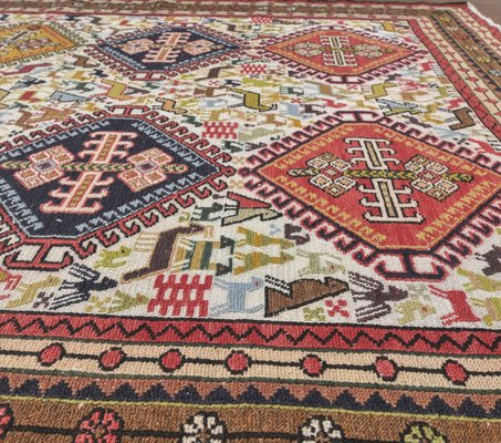 Turkish Oushak Kilim Rug Antique Vintage Handwoven Natural Wool Rug 4' x 6' Turkish Oushak Kilim Rug Antique Vintage Handwoven Natural Wool Rug 4' x 6'