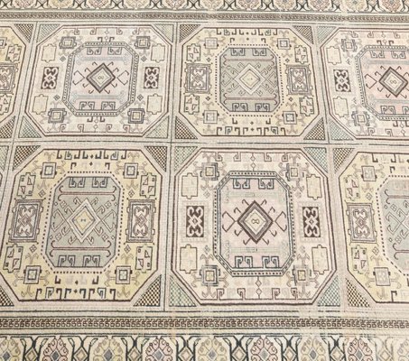 5x8 Vintage Turkish Oushak Handmade Wool Area Rug In Tan Beige For Sale At Pamono