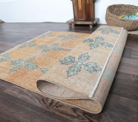 3x5 Vintage Turkish Oushak Handmade Wool Rug In Orange For Sale At Pamono