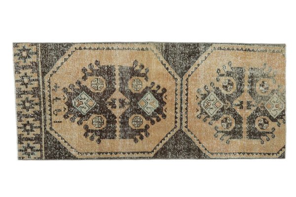 2x5 Vintage Turkish Oushak Handmade Wool Oriental Runner Rug