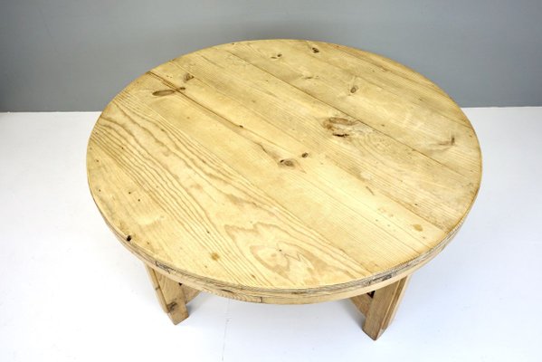 Large Circular Pine Dining Table 1930s For At Pamono Large Circular Pine Dining Table 1930s, Round Table Tops Canada