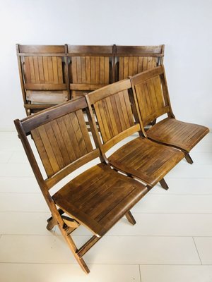 Wooden 3 Seat Folding Theater Chairs In, Wooden Theater Seats